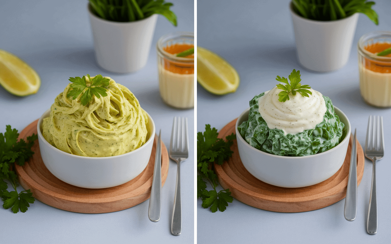 Comparaison sauce céleri rémoulade yaourt et classique en bols