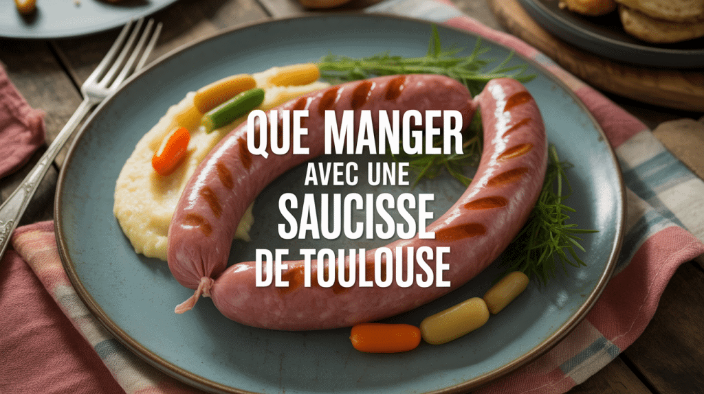 Saucisse de Toulouse accompagnement avec purée et haricots blancs