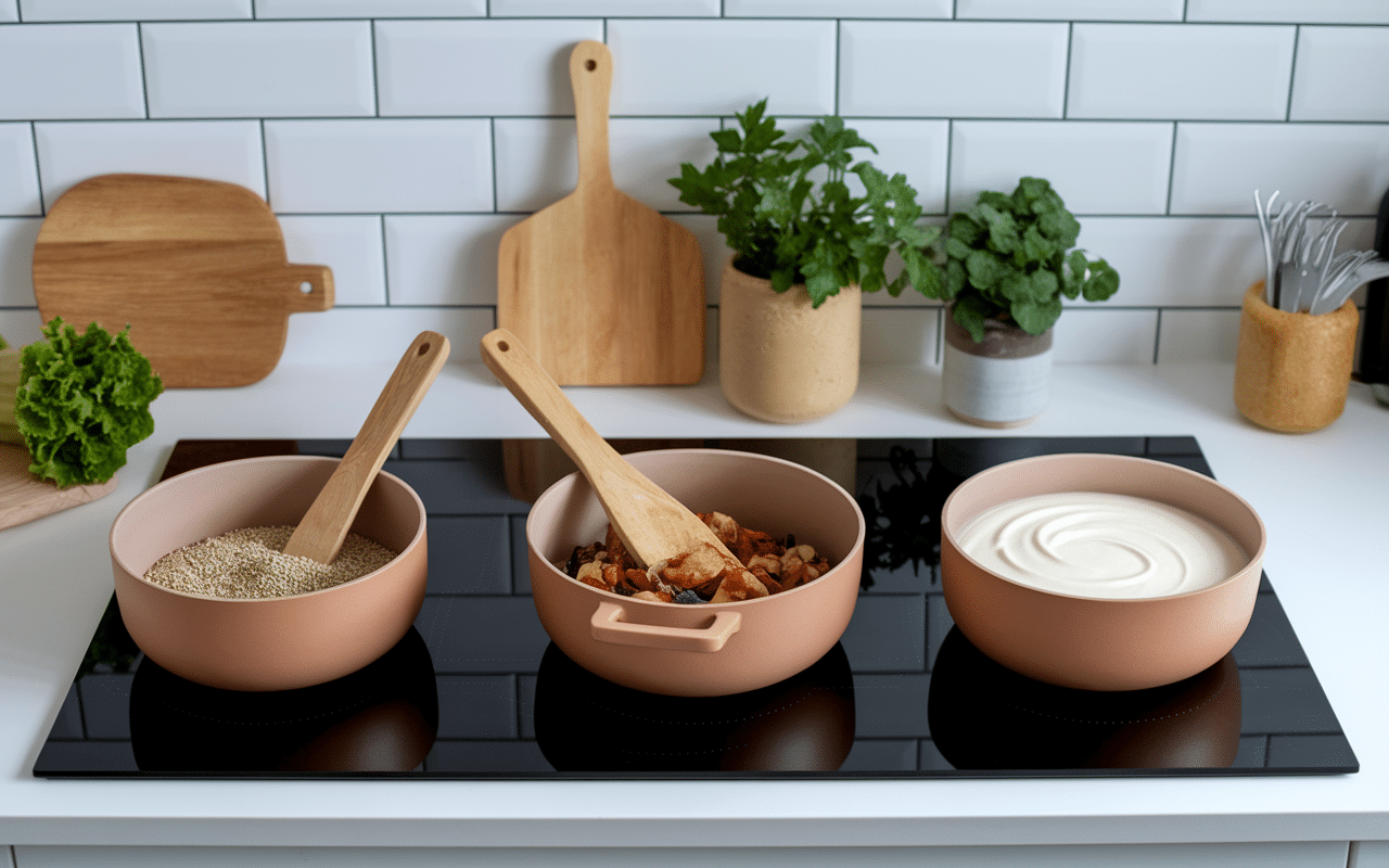 Étapes préparation pudding graine de chia lait de coco