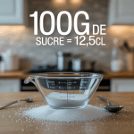 100 g de sucre en cl balance verre doseur moderne