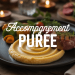 Assiette purée et accompagnements sur table élégante