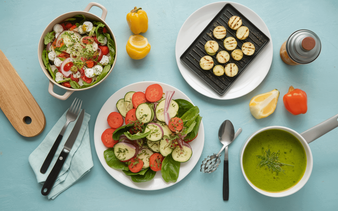 préparations cuisine concombre courgette variées