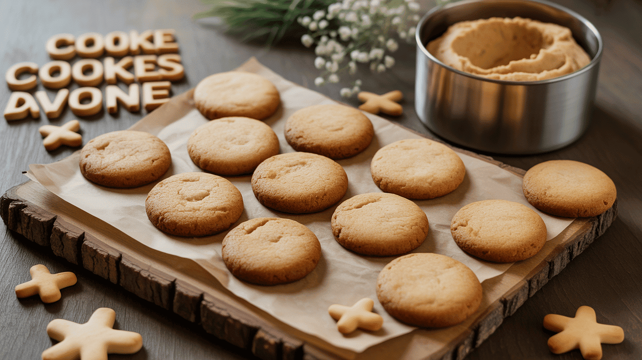 cookie au flocon d avoine doré sur planche bois