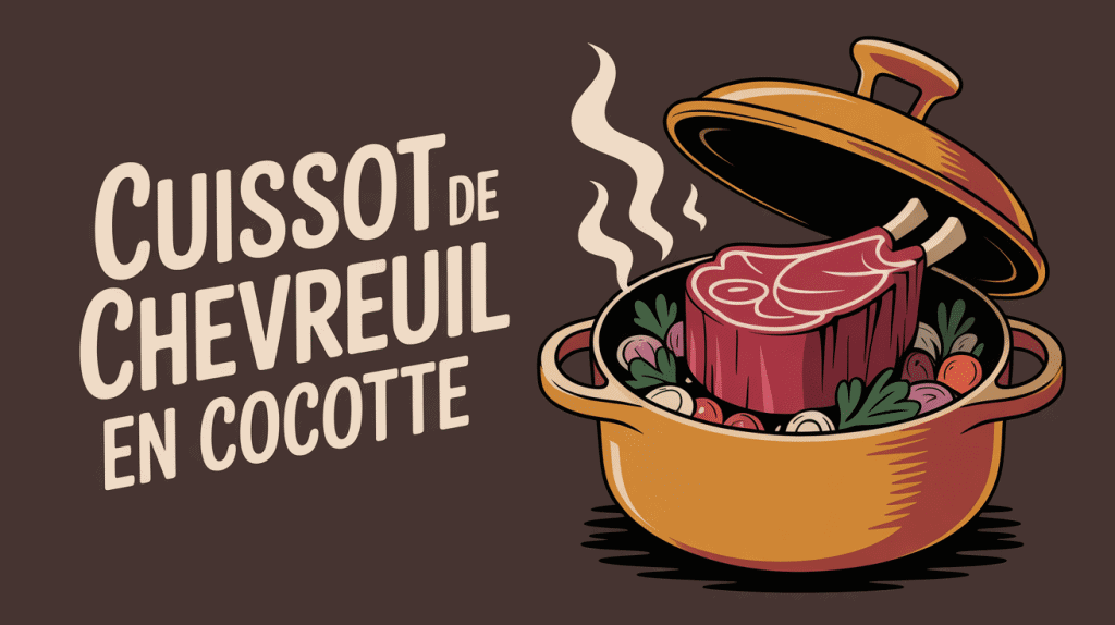 cuissot de chevreuil en cocotte avec légumes et herbes