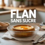 Flan sans sucre, œufs, vanille, lait, édulcorants naturels