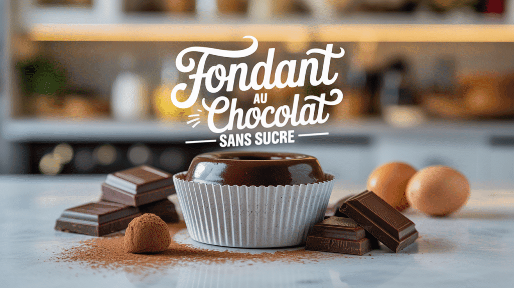 fondant au chocolat sans sucre ramequin et ingrédients