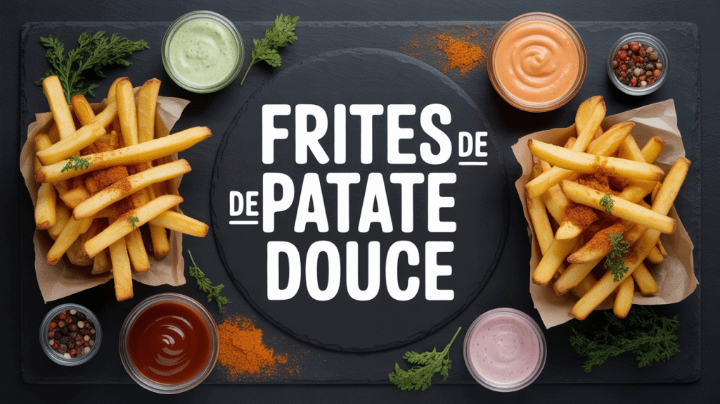 Assiette frite de patate douce recettes sauces épices