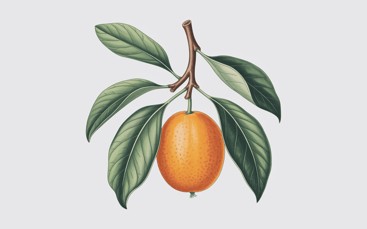 fruit en x ximenia illustration botanique