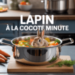 Cocotte minute avec lapin doré et légumes, cuisson vapeur rapide