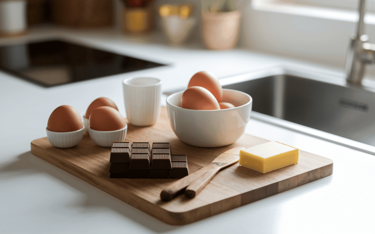 marquise en cuisine ingrédients chocolat œufs beurre préparation