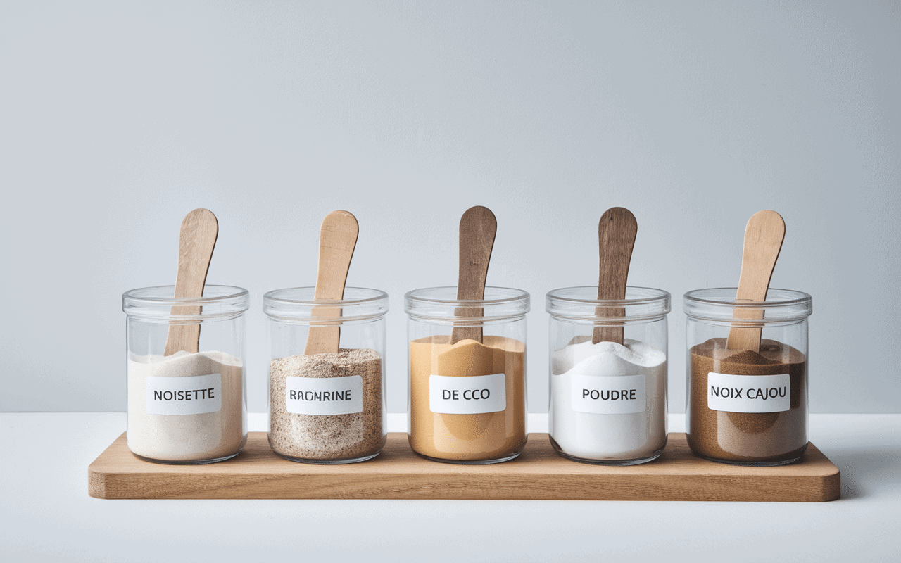 Bols de poudres alternatives par quoi remplacer la poudre d'amande