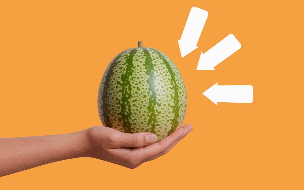 main choisit poid melon marché