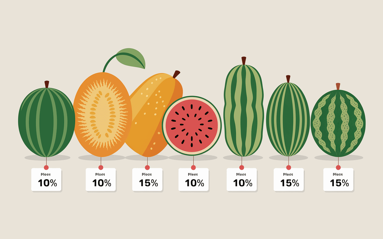 illustration poid melon différents