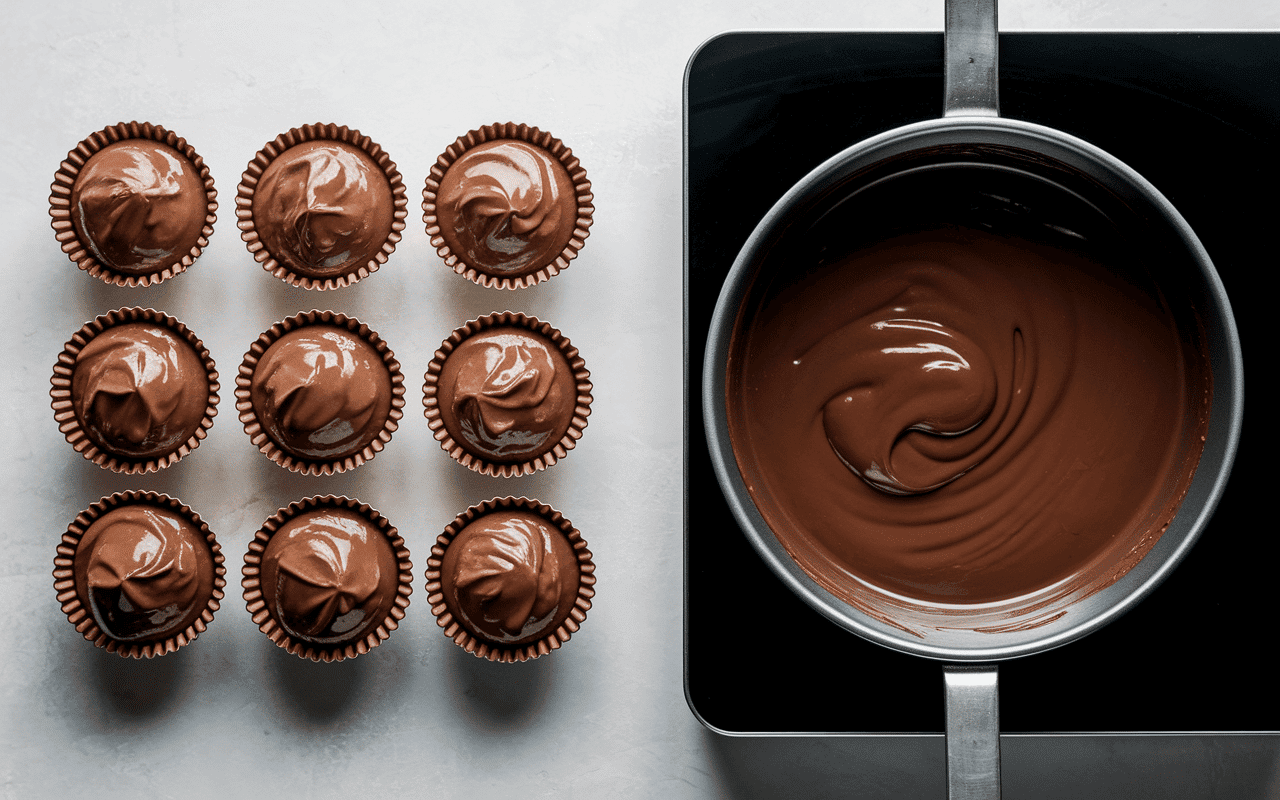 préparation fondant au chocolat sans sucre étapes