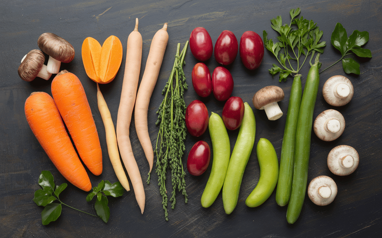 quels légumes pour accompagner les cailles rôties, légumes variés harmonieux