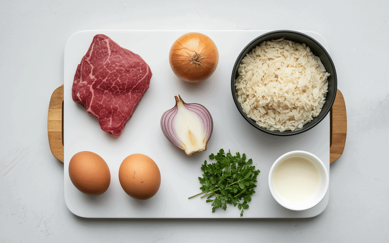 Ingrédients farce recette poivrons farcis vue aérienne