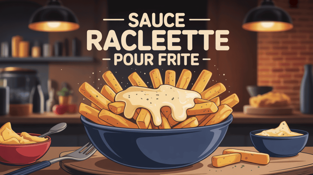 Bol de frites nappées de sauce raclette pour frite