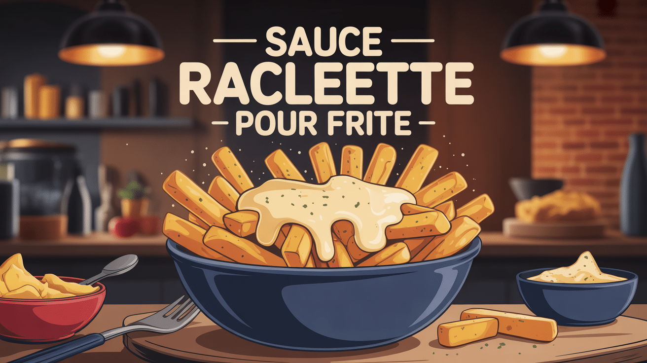 Bol de frites nappées de sauce raclette pour frite