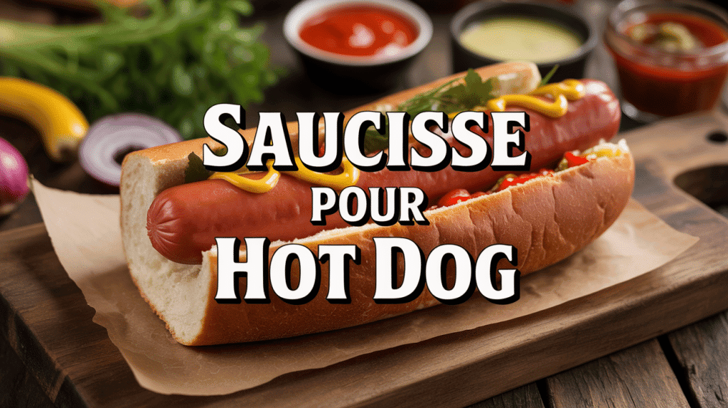 Saucisse pour hot dog grillée avec condiments