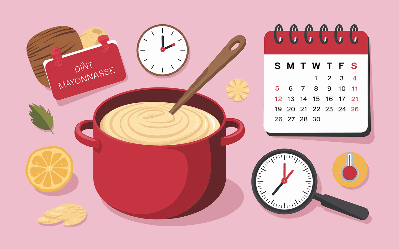 Date de conservation mayonnaise industrielle sur calendrier