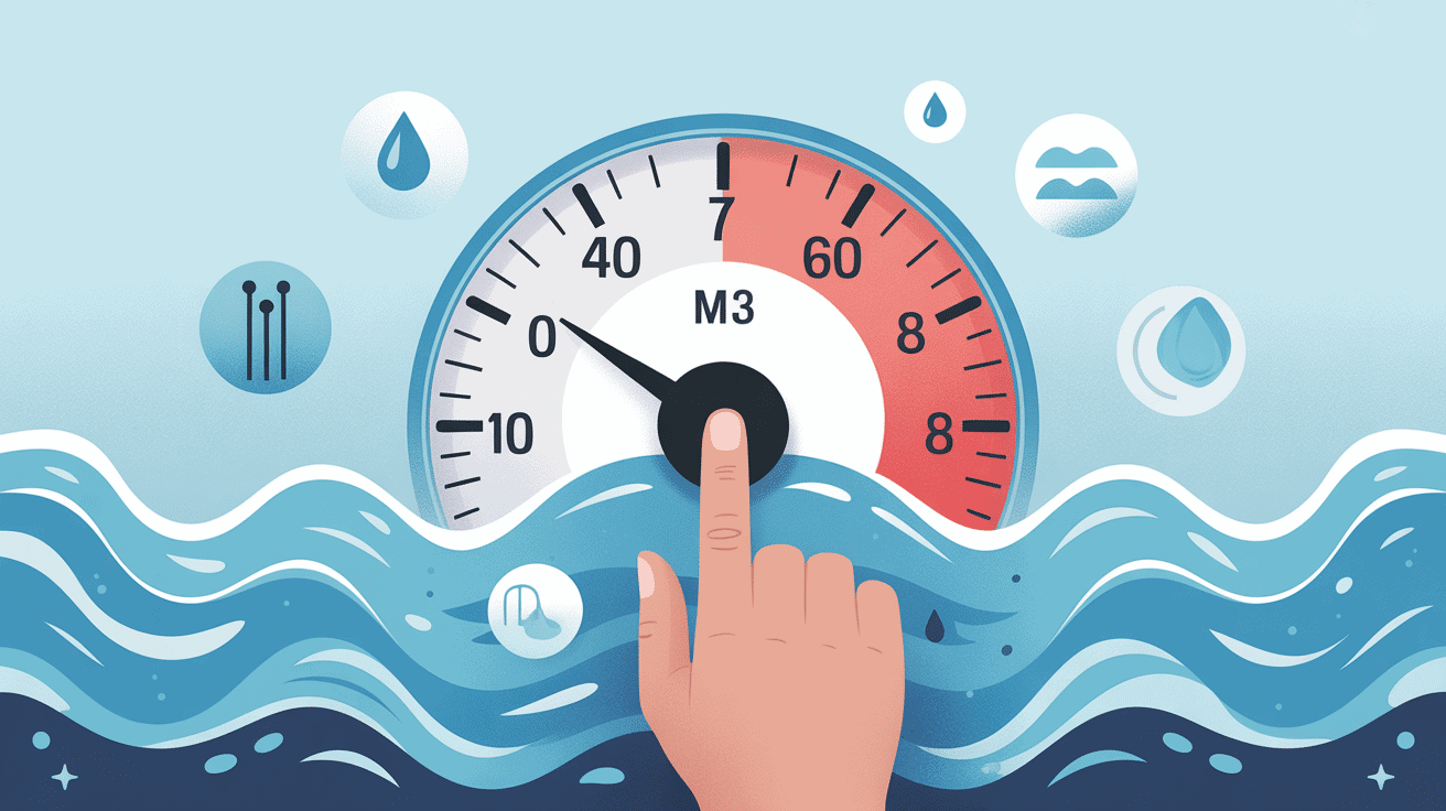 comment lire un compteur d'eau à 8 chiffres, repérer m³ et décimales