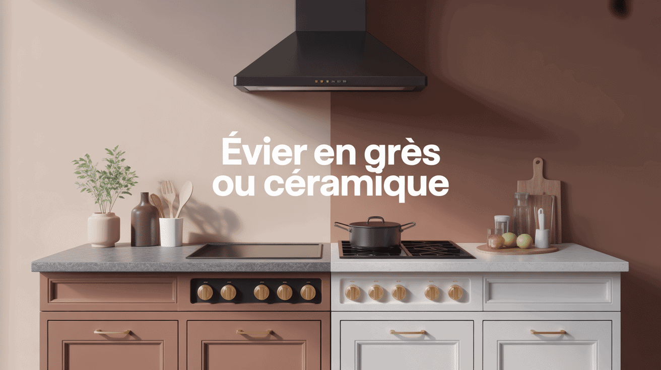 Illustration évier en grès ou céramique, comparatif rapide