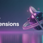 Illustration four dimensions avec tesseract et grille d’espace-temps