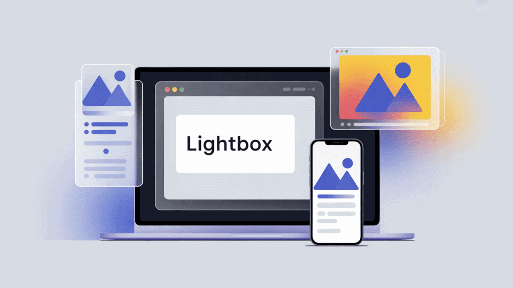 lightbox sur desktop et mobile, mise en avant du média