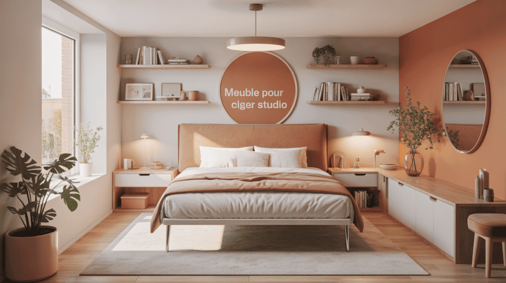 meuble pour studio optimisé avec meubles multifonctions