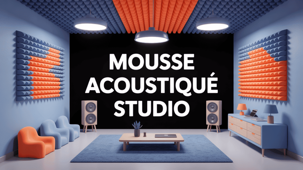 mousse acoustique studio, vue isométrique du traitement global