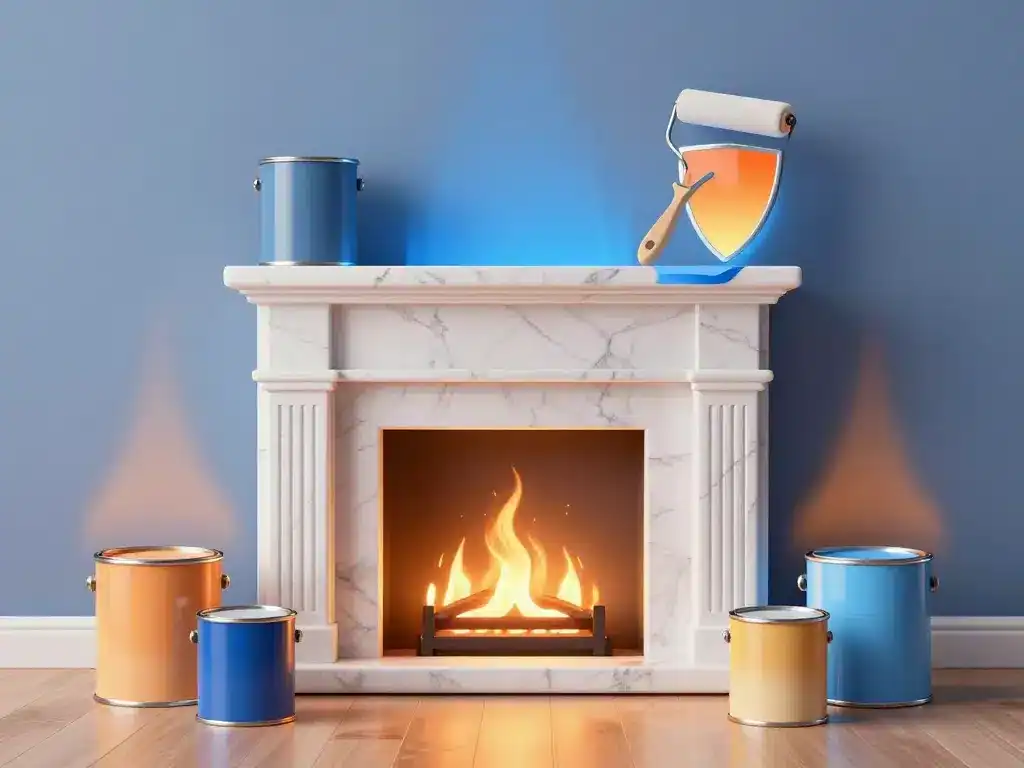 Peinture sur marbre cheminée, peinture adaptée à la chaleur