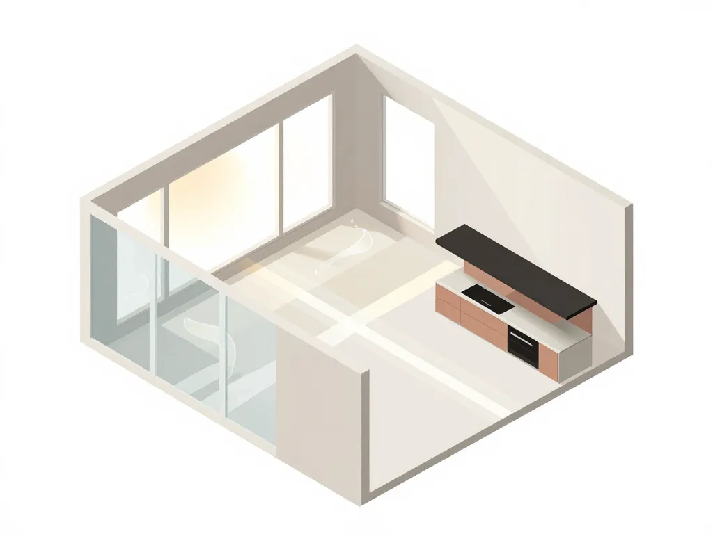 schéma plan petit loft zones et circulation