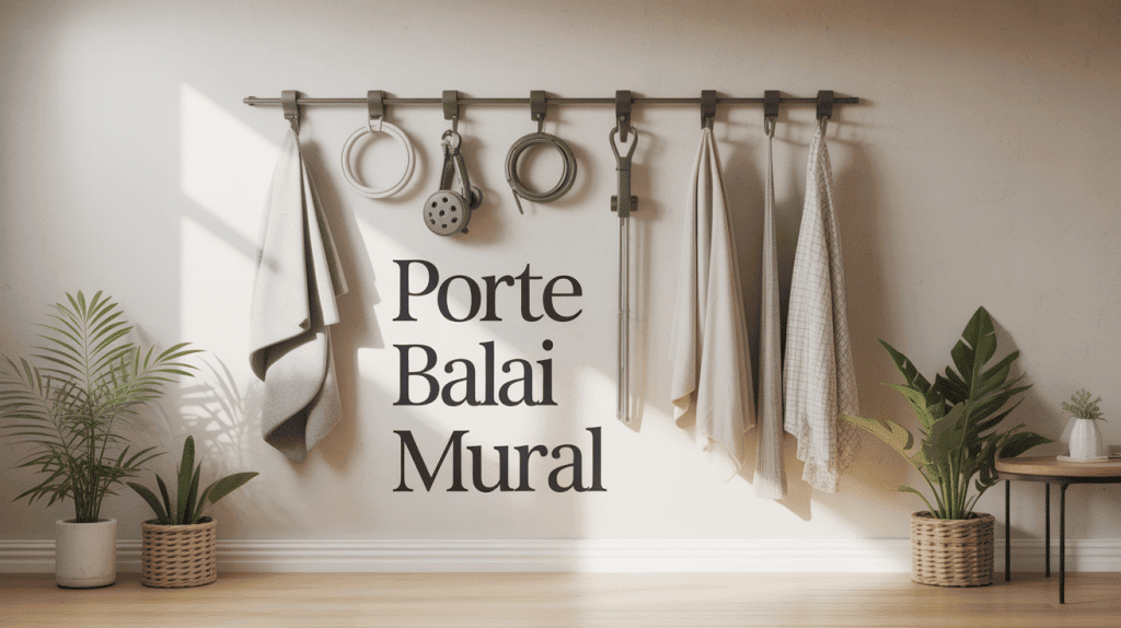 porte balai mural organisé avec pinces et crochets