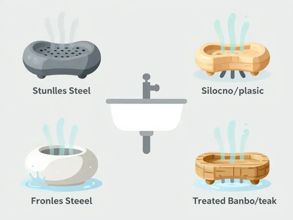 Matériaux et drainage d’un porte-savon cuisine