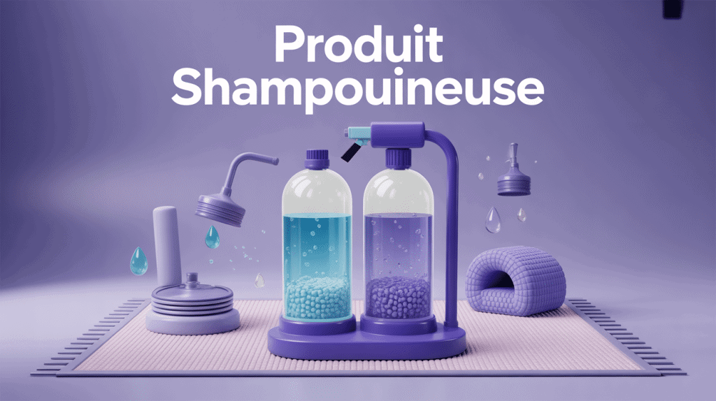 produit shampouineuse illustration double réservoir tapis moquette