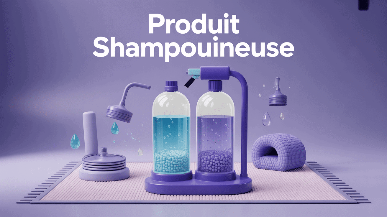 produit shampouineuse illustration double réservoir tapis moquette
