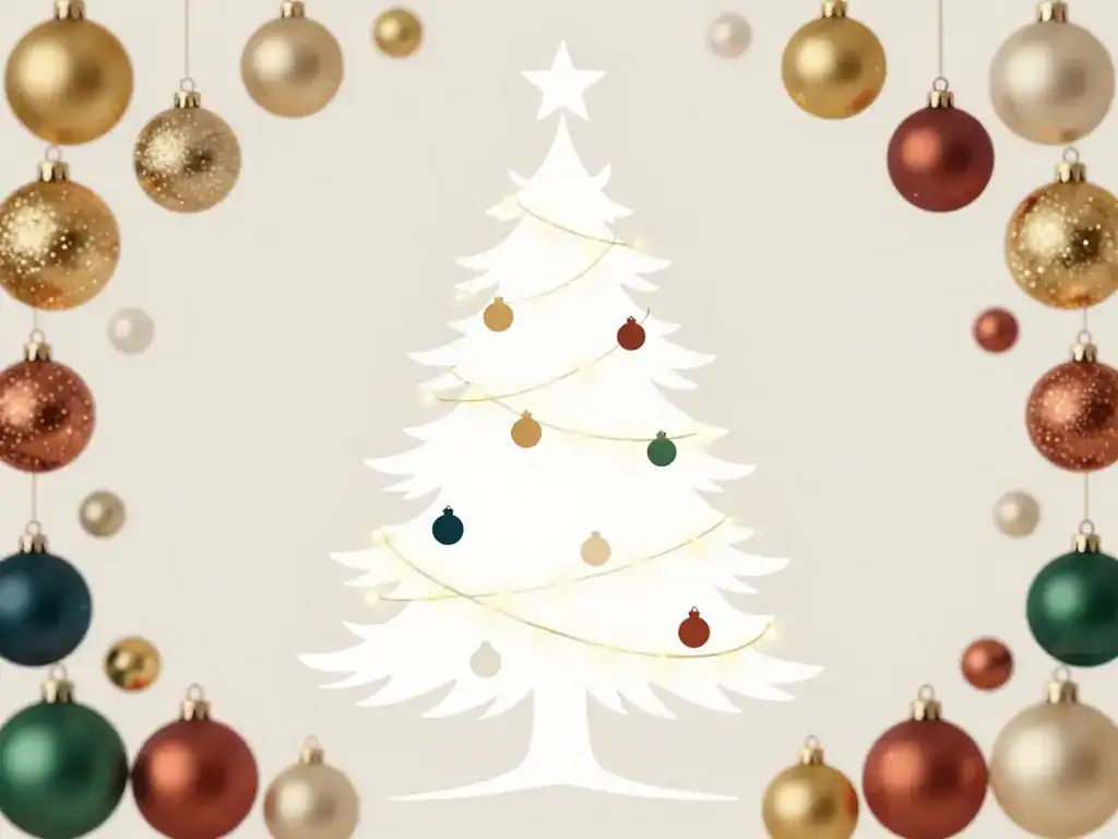 sapin de noel blanc palette or rouge bleu vert