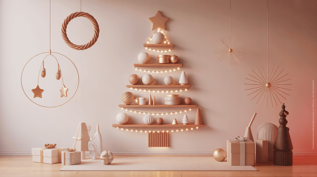 Visuel sapin mural design gain de place