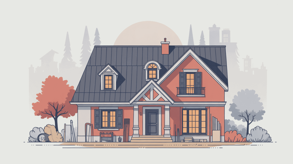 Illustration toiture chien assis pour guide complet