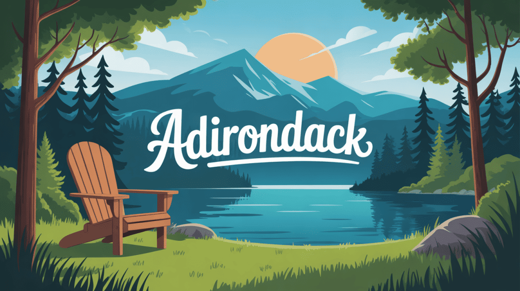 vue adirondak montagne lac chaise emblématique