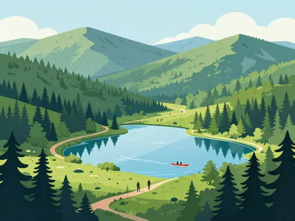 paysage adirondak montagne lac randonnée