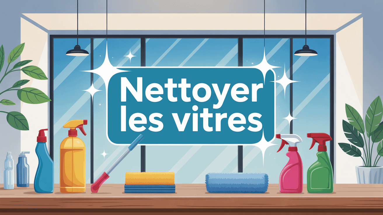 illustration avec quoi nettoyer les vitres et outils écologiques
