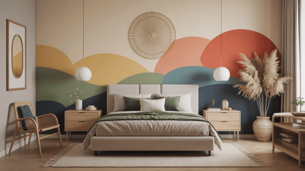 couleur tendance 2024 chambre à coucher moderne ambiance chaleureuse