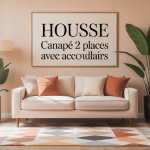 housse pour canapé 2 places avec accoudoirs en salon contemporain