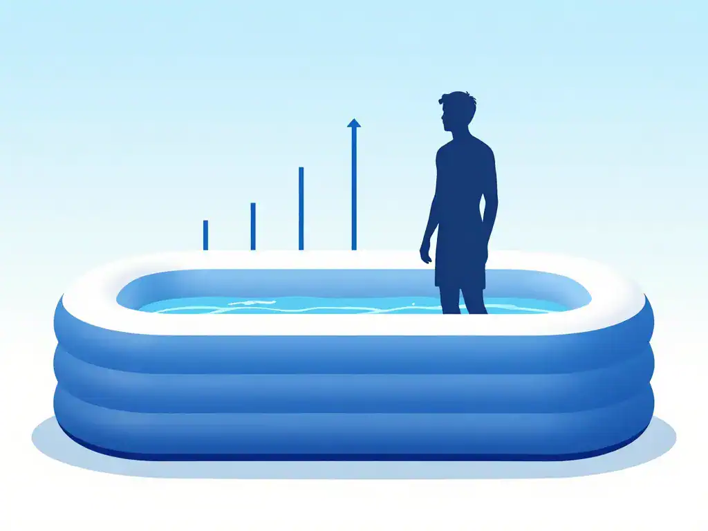 Schéma piscine gonflable adulte 1m50 hauteur profondeur d’eau