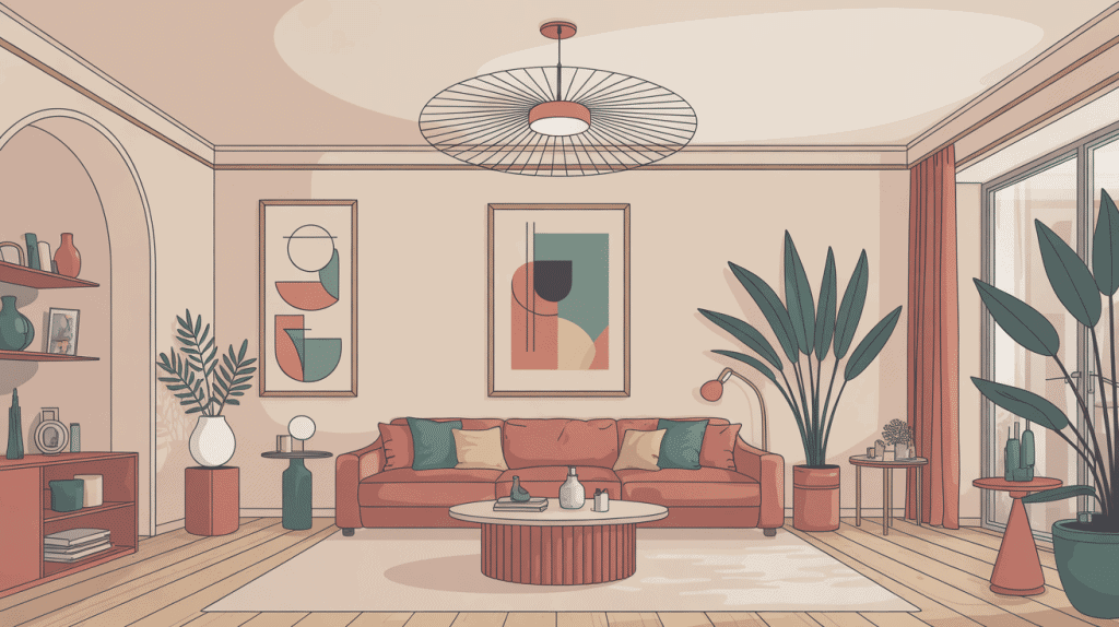 plafonnier salon design éclairant salon moderne