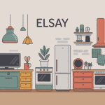 Illustration SEO que vaut la marque elsay, appareils électroniques en composition moderne