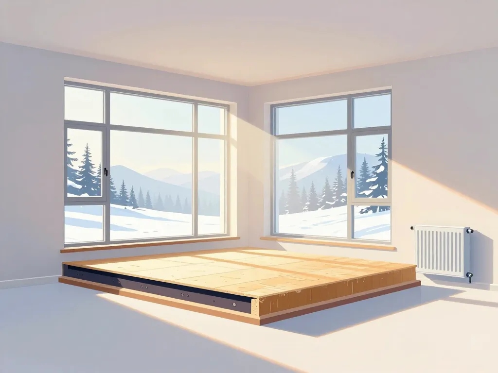 schéma salon d hiver lumineux bien isolé avec chauffage