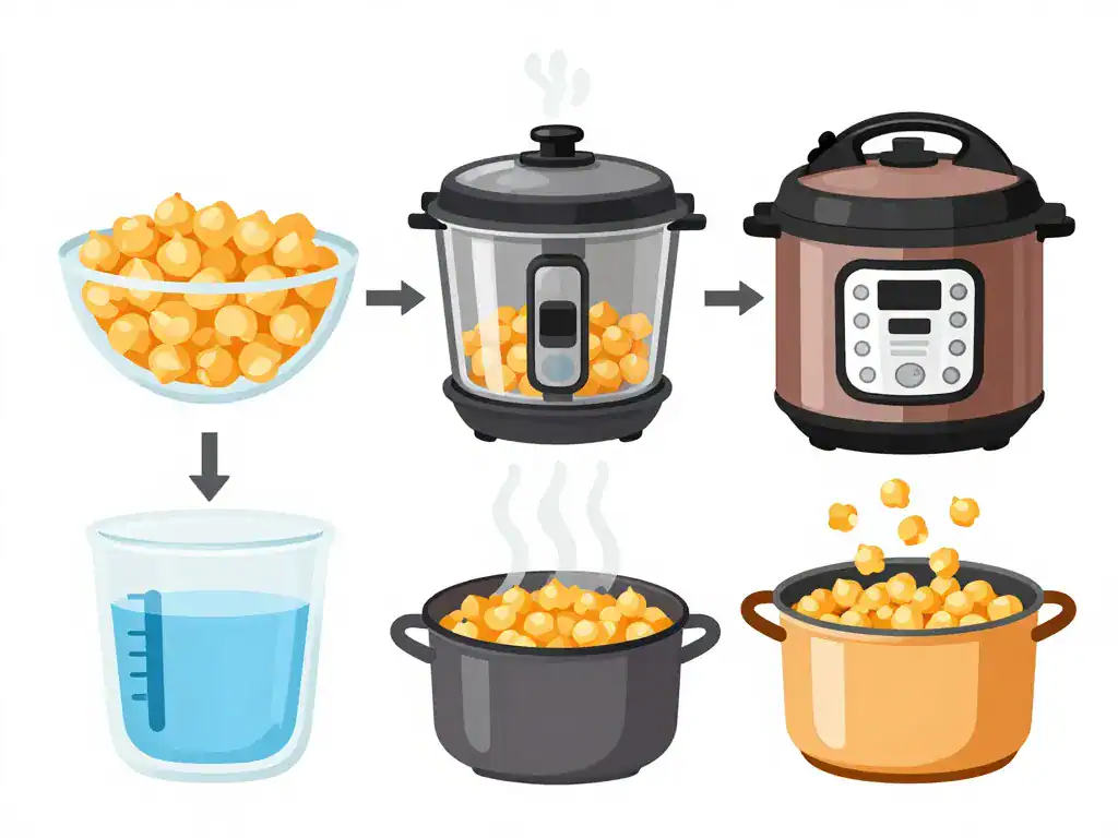 schéma cuisson pois chiche Cookeo sans trempage