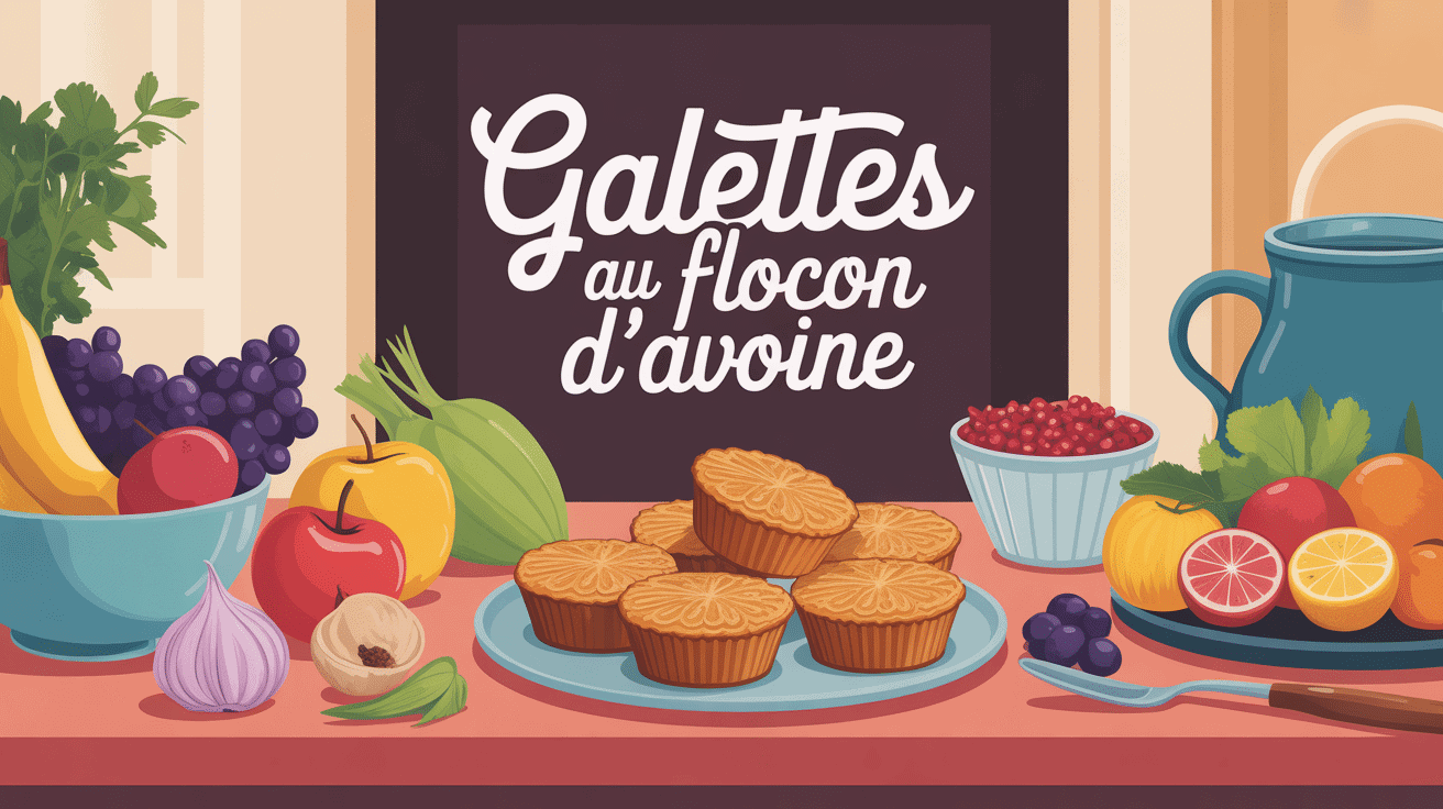 galettes au flocon d'avoine table saine illustration